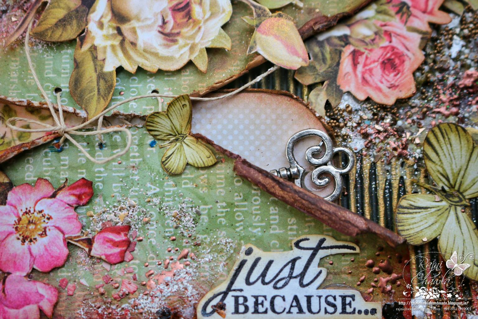 Just Because: Mix Media Tag with Lemon Craft Papers