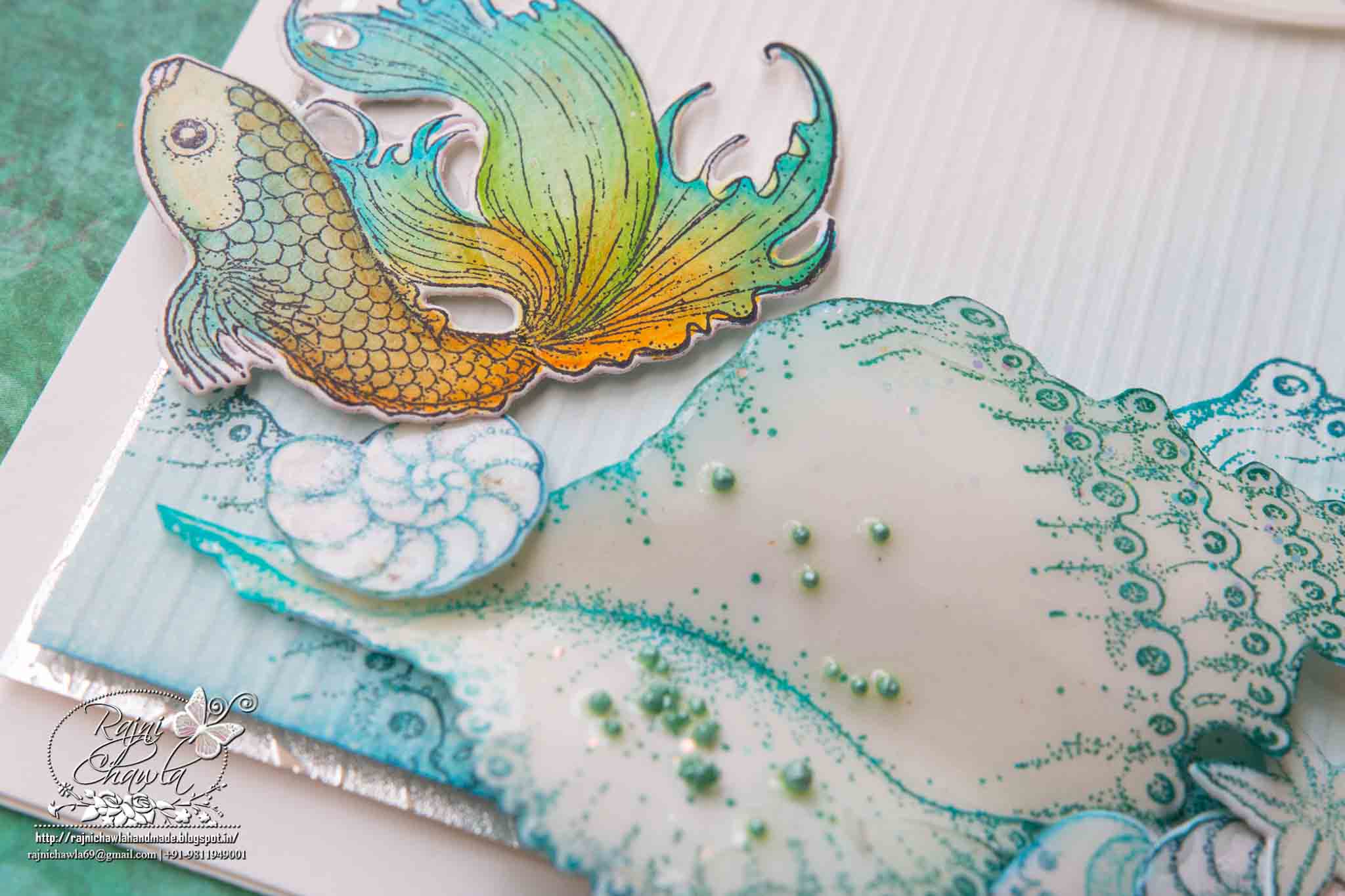 White and Teal Sea Life: Card using Under the Sea Collection