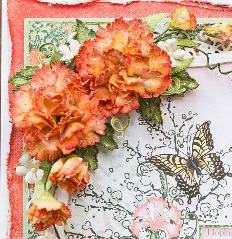 Butterfly Wishes using Camellia Carnations
