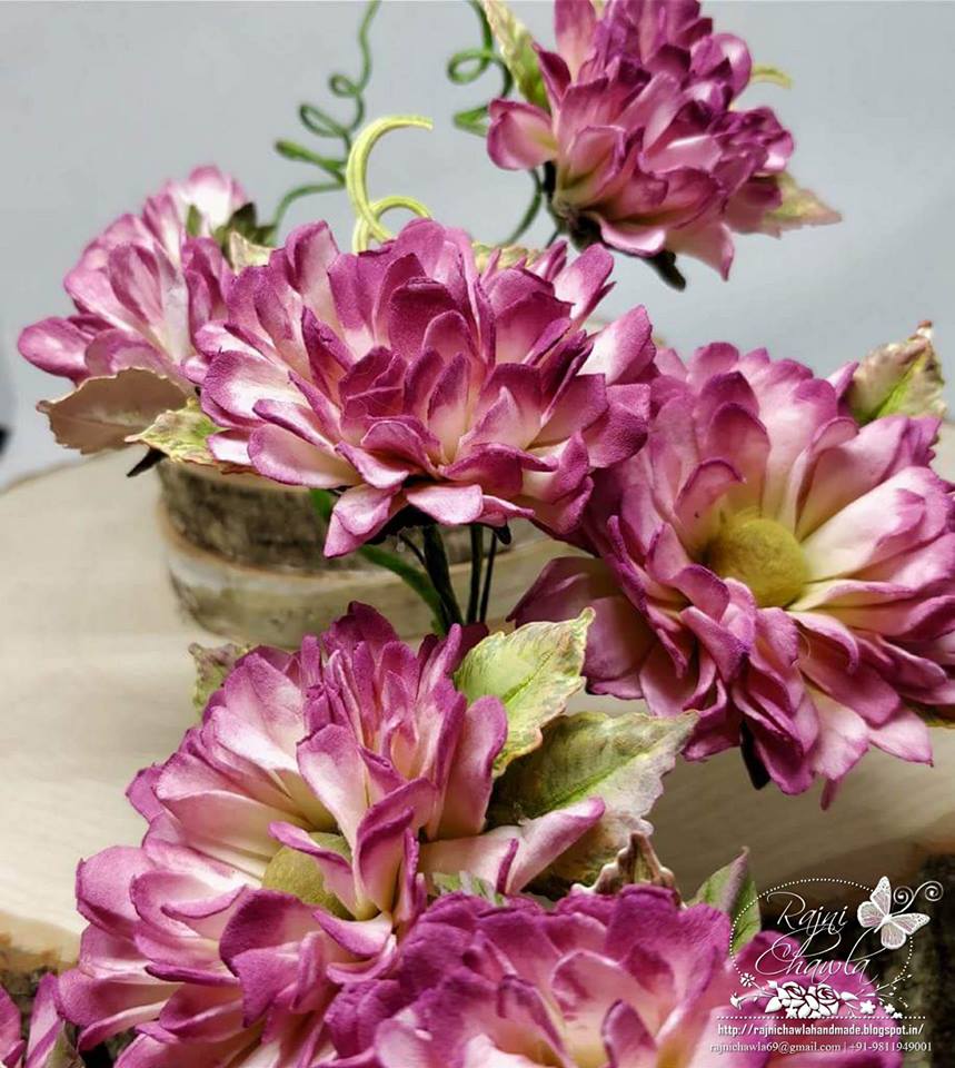 Beautiful Pink Flowers Using Silk Foam
