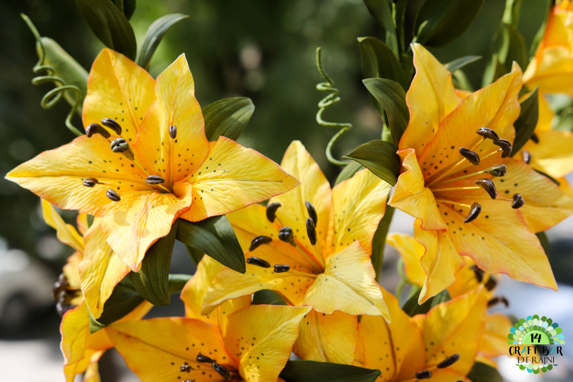 Yellow Foamiran Lilies