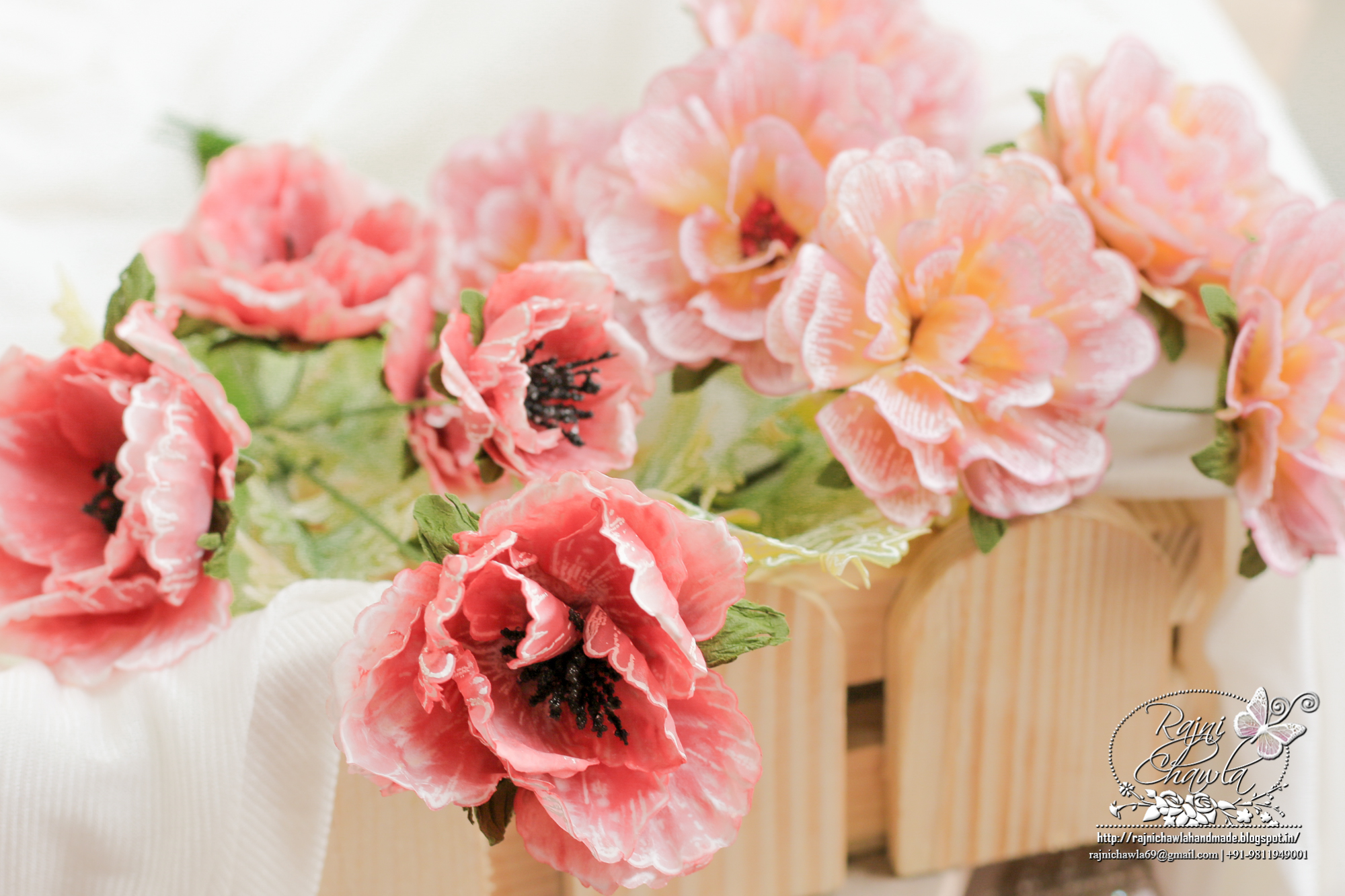 POPPIES, ROSES AND SOME MORE VELLUM PEONIES!!