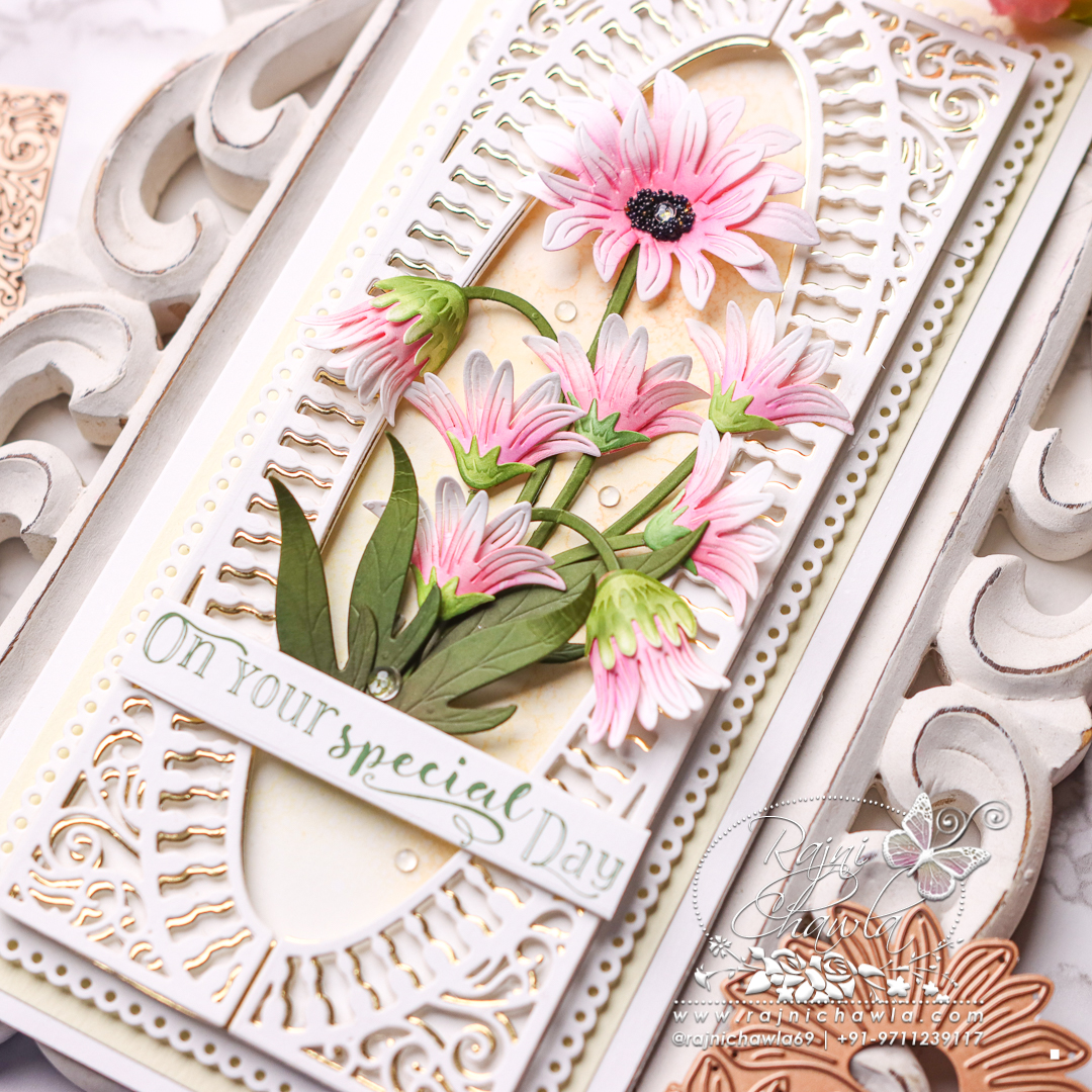 Amazing Paper Grace Half Slimline And Layered Daisies Etched Dies ￼